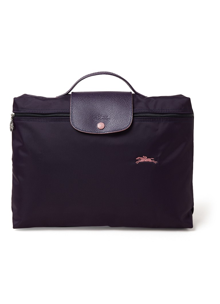 Longchamp - Le Pliage laptoptas met logo - Paars