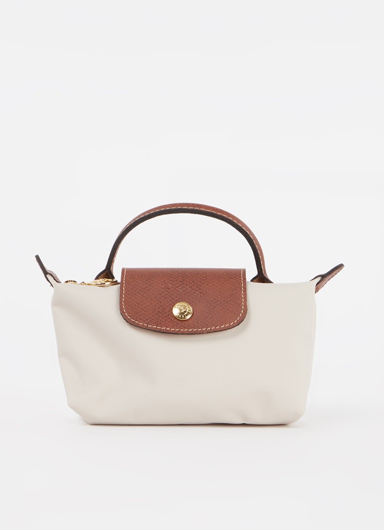 Longchamp Le Pliage Original handtas met leren details • Creme • de Bijenkorf