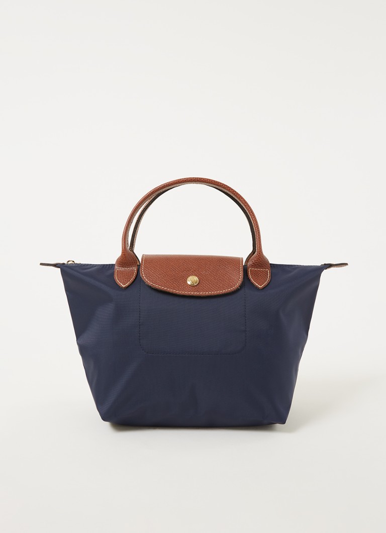 computer Zoeken beheerder Longchamp Le Pliage Original handtas S met leren details • Donkerblauw • de  Bijenkorf