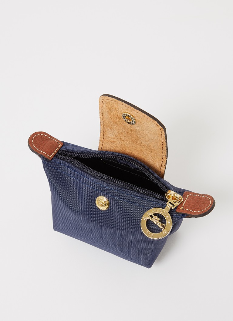 Hover heldin Voorzien Longchamp Le Pliage Original portemonnee met leren details • Donkerblauw •  de Bijenkorf