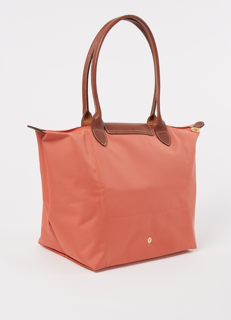 kom tot rust Laatste Ordelijk Longchamp Le Pliage Original schoudertas L met leren details • Perzikroze •  de Bijenkorf