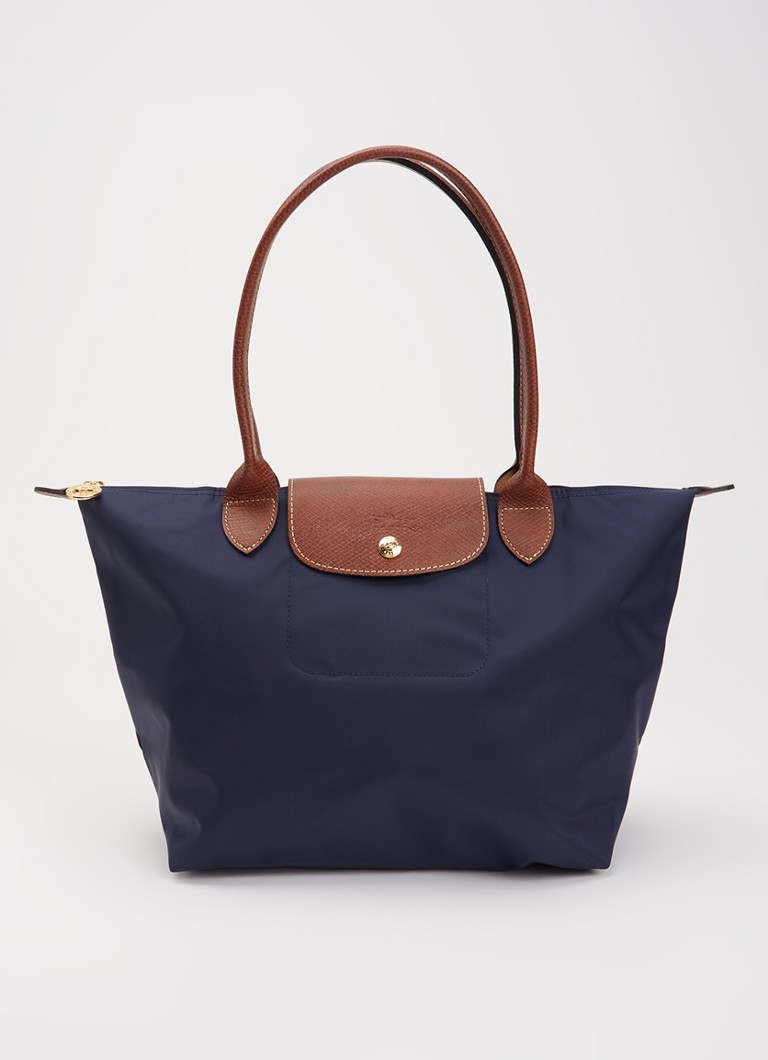 Longchamp - Le Pliage Original schoudertas M met leren details - Donkerblauw