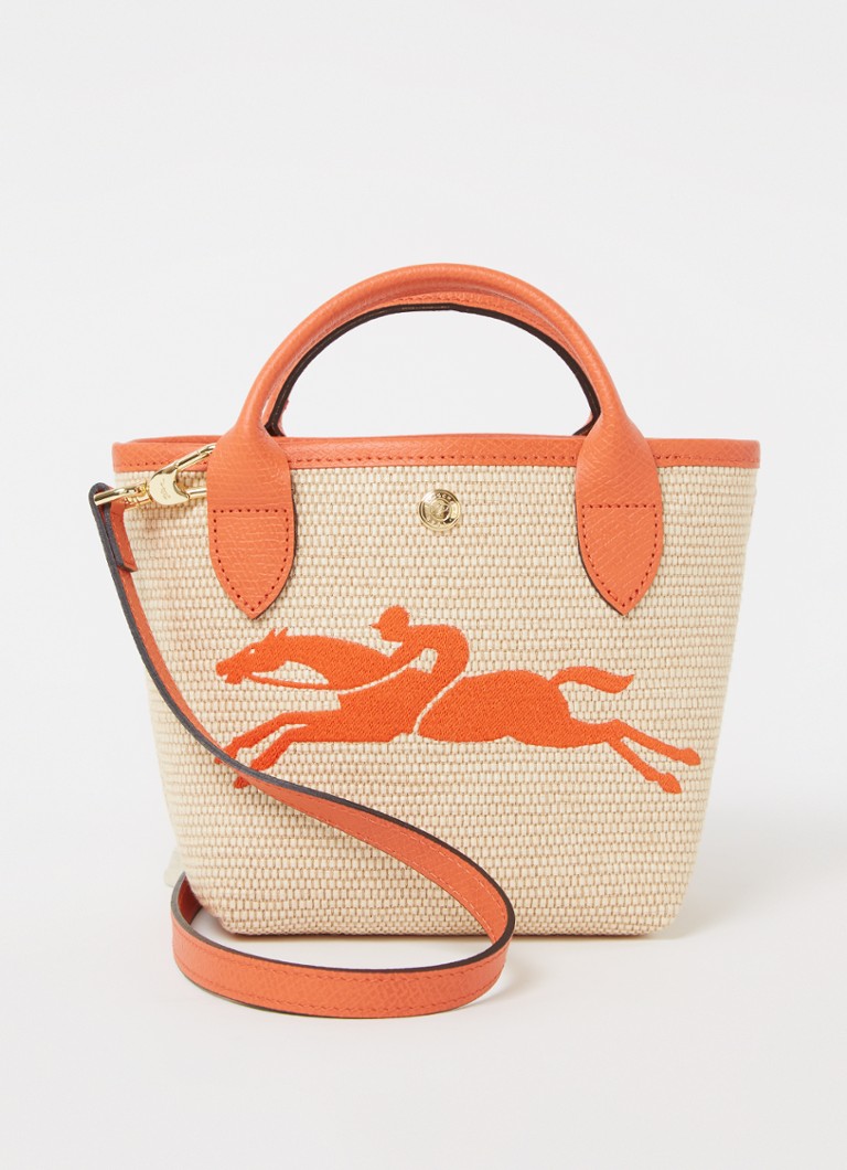 Longchamp - Le Pliage Paris buckettas met kalfsleren details - Oranje