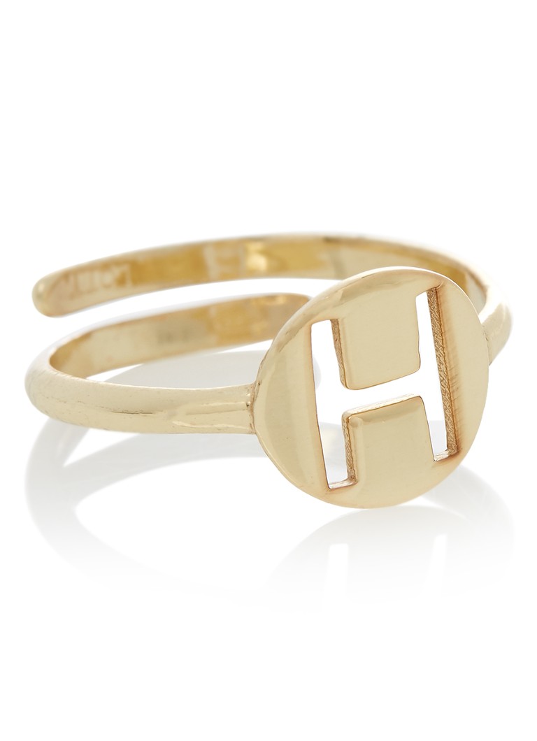 LOTT. gioielli - Verstelbare ring Initial H verguld - Goud