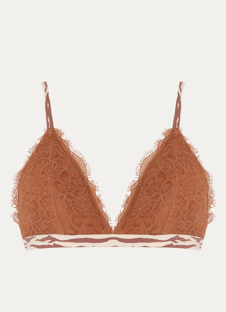 Love Stories - Bralette met kant - Donkeroranje