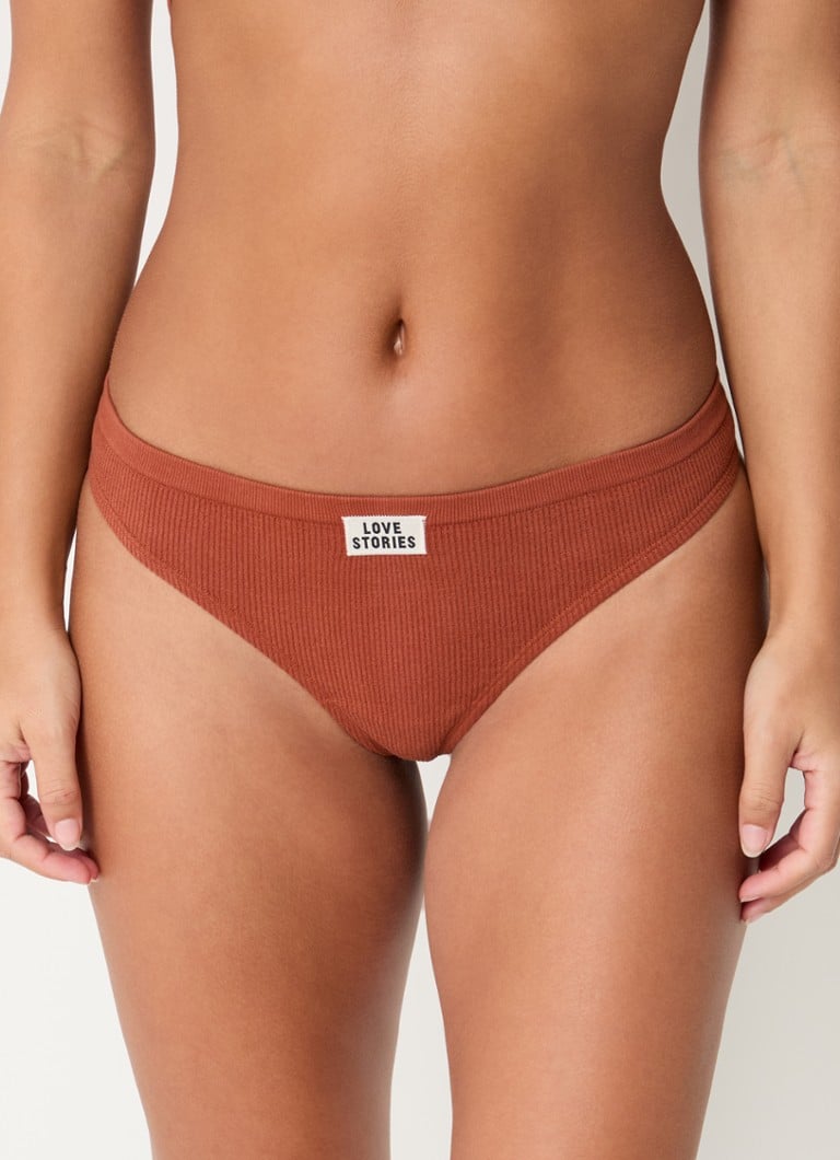Love Stories - Lima string met logo - Oranjebruin