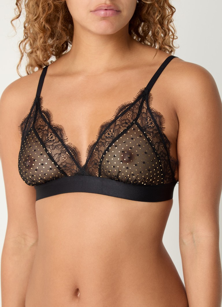 Love Stories - Love Lace bralette van kant - Zwart