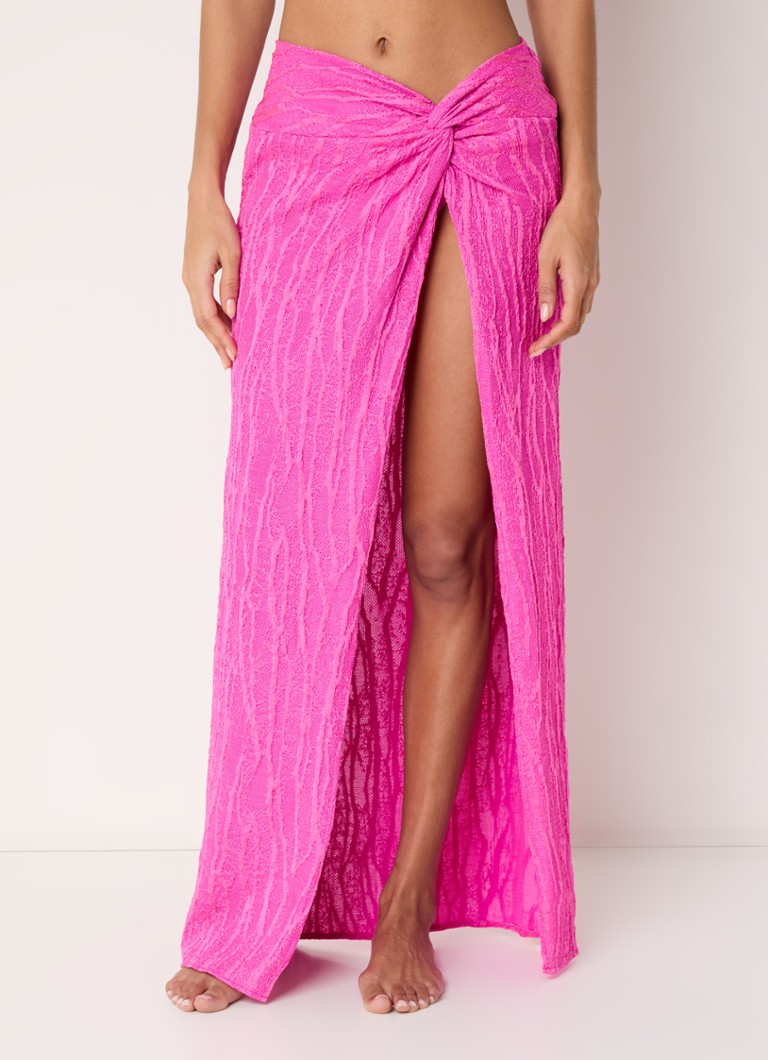 Luli Fama - Maxi strandrok met lurex - Fuchsia