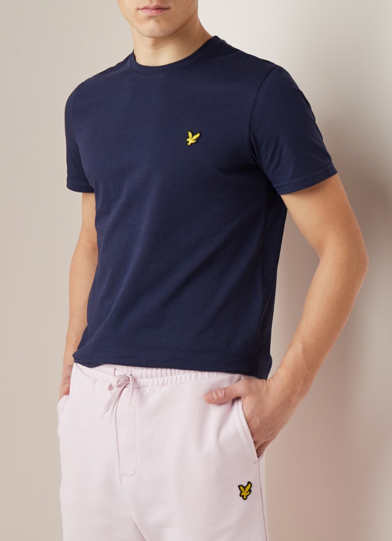 Lyle & Scott - Basic T-shirt van katoen - Donkerblauw