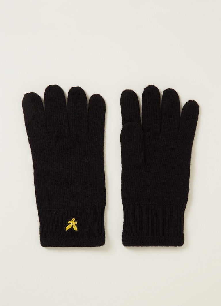 Handschoenen in wolblend met logo De Bijenkorf Accessoires Handschoenen 