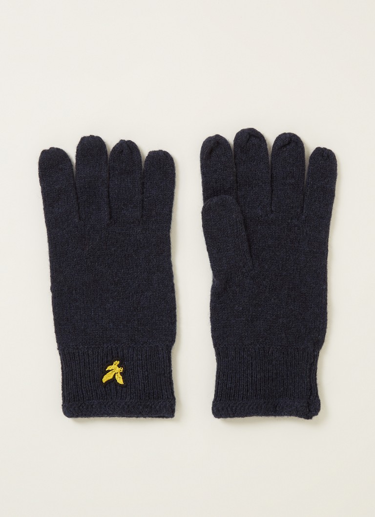 Lyle & Scott - Fijngebreide handschoenen in wolblend - Donkerblauw