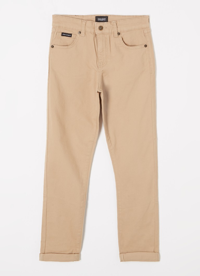 Pantaloni Uomo Lyle & Scott - Taglio Regolare, Beige, 97% Cotone 3% Elastan, Vita Media, Perfetti Per Look Casual