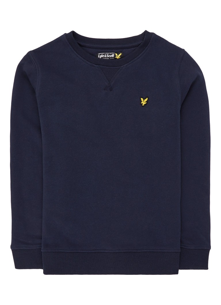 Lyle & Scott Sweater met logopatch • Donkerblauw • de Bijenkorf