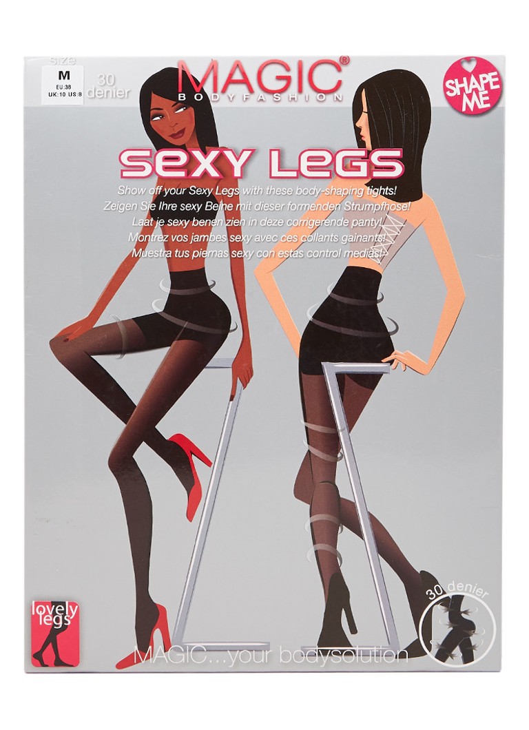 MAGIC Bodyfashion - Sexy Legs corrigerende panty in 30 denier  - Zwart
