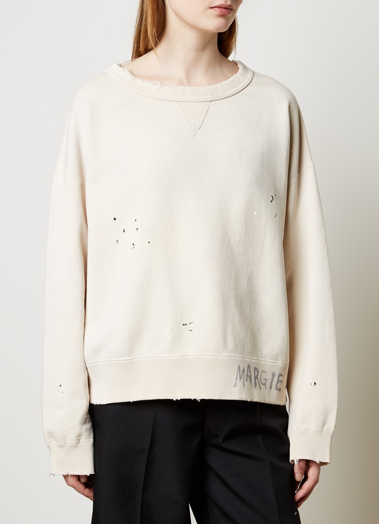 Maison Margiela - Sweater met print - Gebroken wit