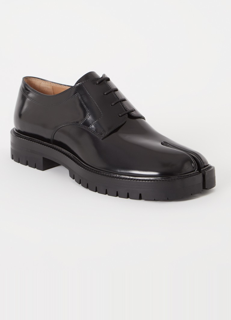 Maison Margiela - Tabi veterschoen van kalfsleer - Zwart