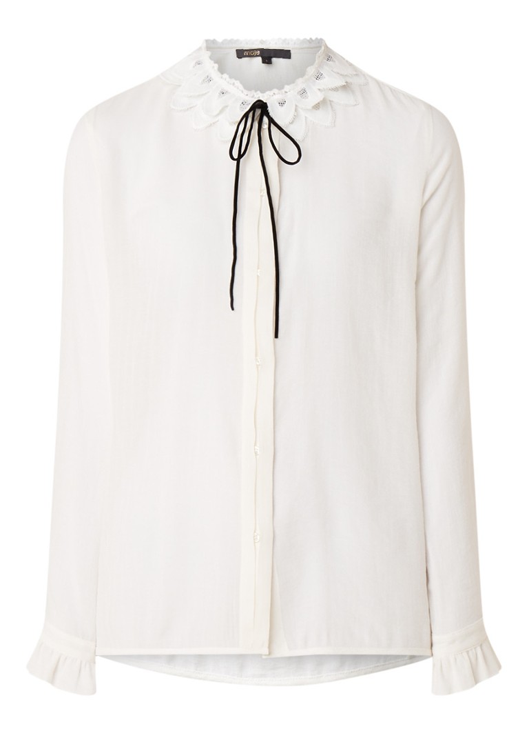 Ongekend Maje Cassidi blouse met kraag van kant • Gebroken wit • de Bijenkorf EE-08