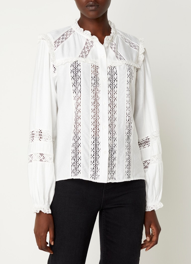 Maje Charming blouse met crochet • Wit • de Bijenkorf