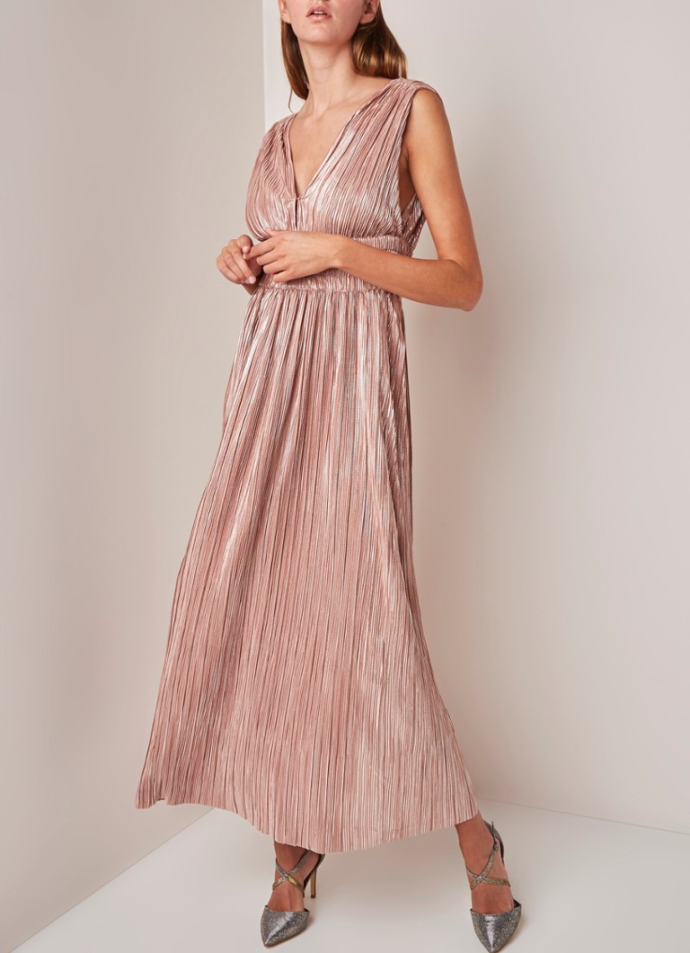 Maje - Malda maxi-jurk met metallic finish  - Oudroze