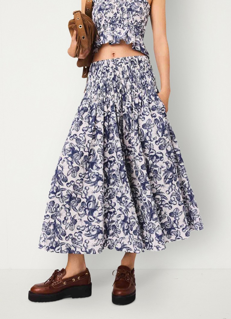 Maje - Maxi rok met print - Blauw