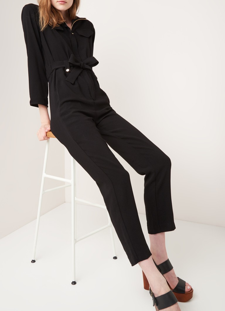 Maje - Papritea jumpsuit van crêpe  - Zwart