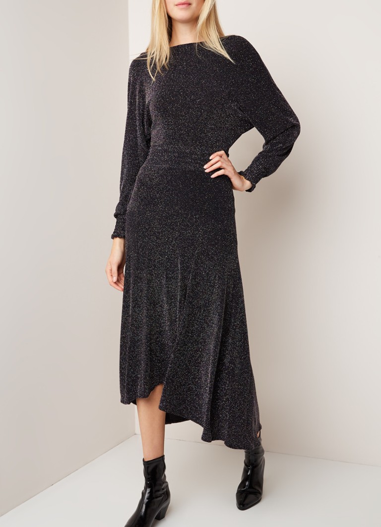 Maje - Rio maxi-jurk met rug decolleté en lurex - Zwart