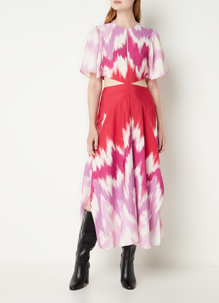 Maje - Ritiela maxi jurk met cut-out detail en tie-dye dessin - Roze