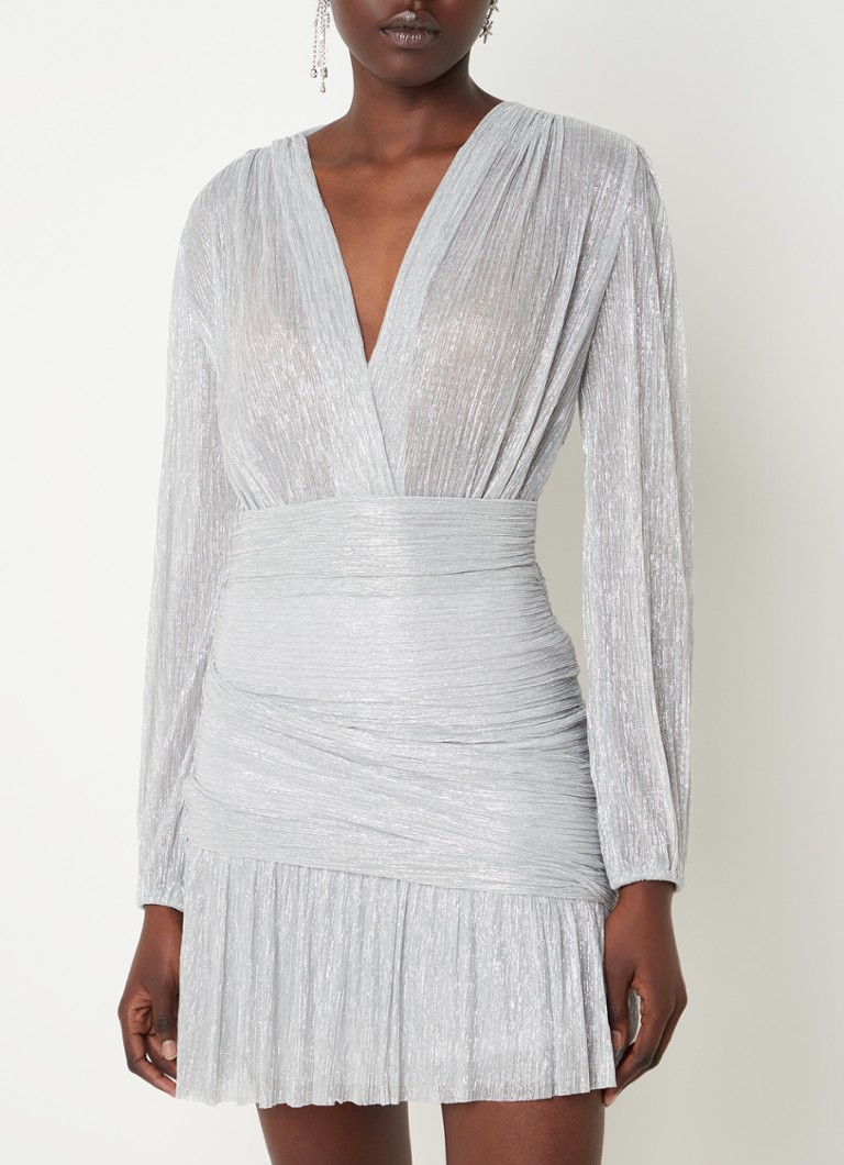 Maje - Runnyli semi-transparante mini jurk met plooien - Zilver