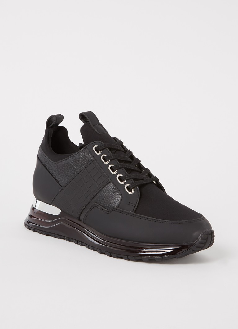 Mallet Southgate Gas sneaker met leren details • Zwart • de Bijenkorf