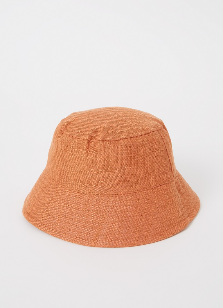 MANGO - Anafe bucket hoed  - Oranjebruin