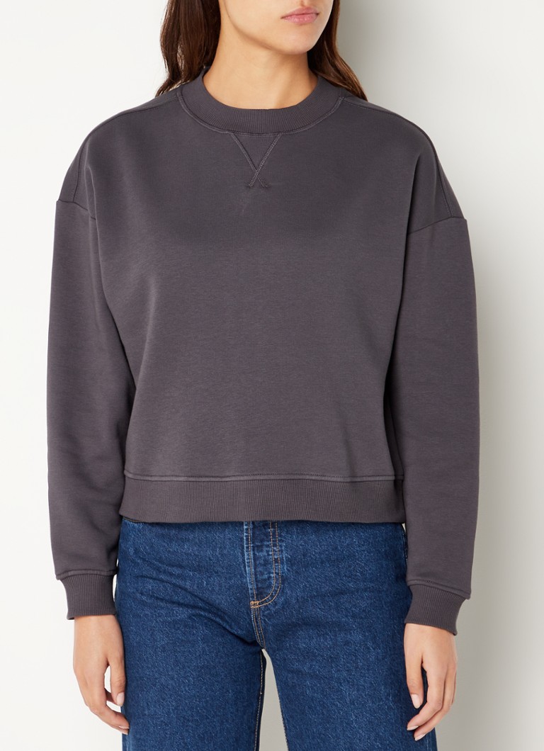 MANGO - Basic sweater met ronde hals - Antraciet