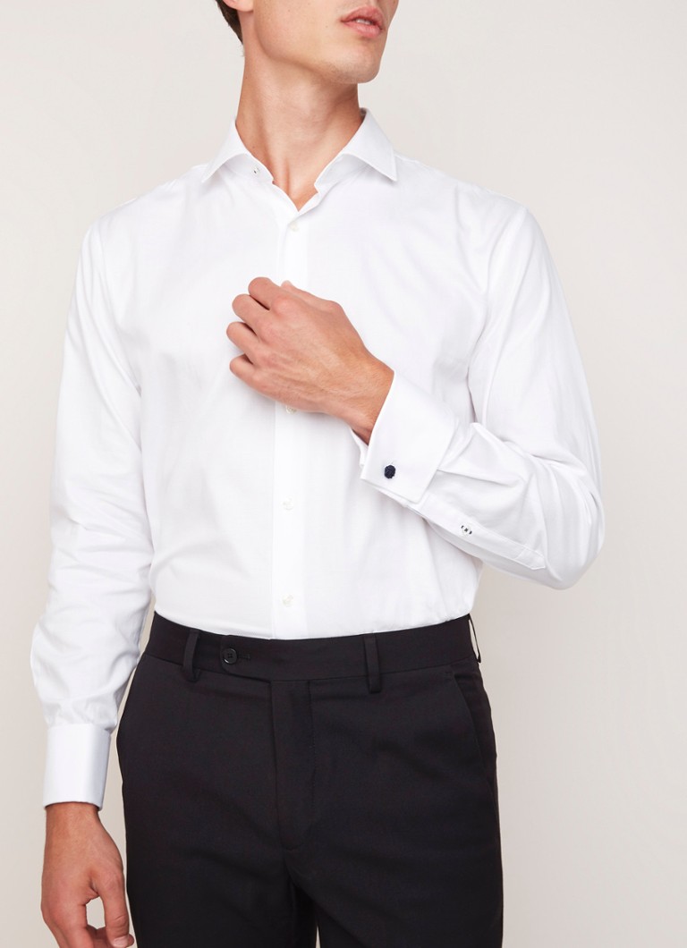 MANGO - Bruce regular fit overhemd met dubbele manchet - Wit
