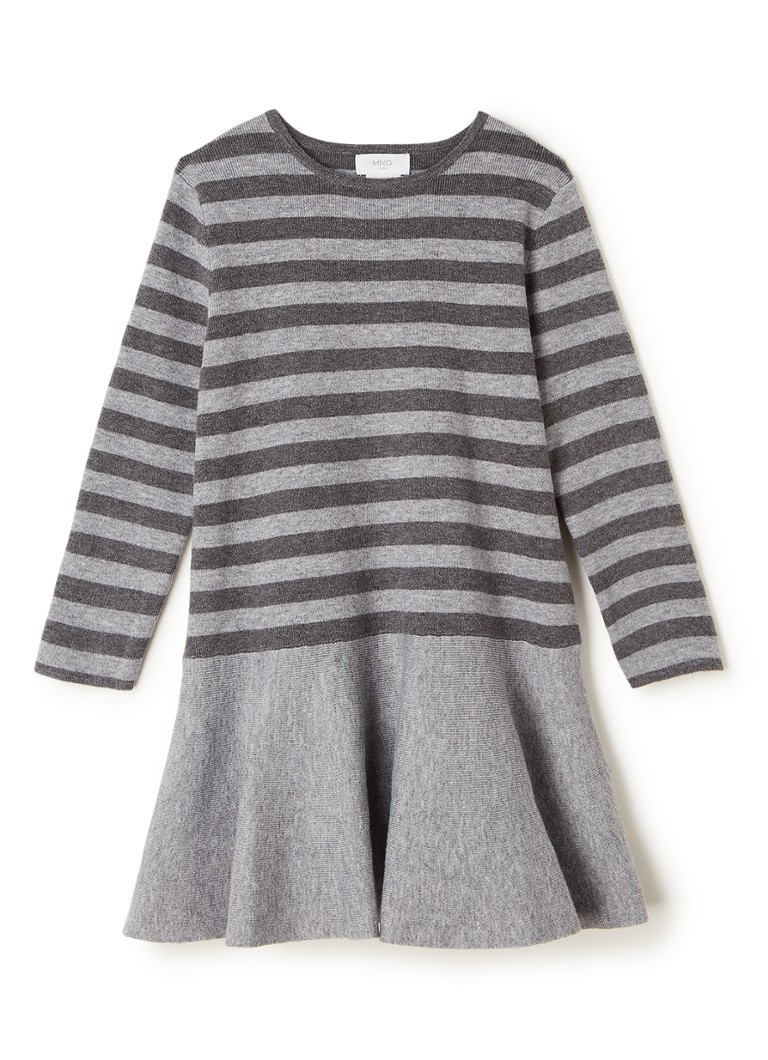 MANGO - Ceci jurk met ingebreid dessin - Grijs