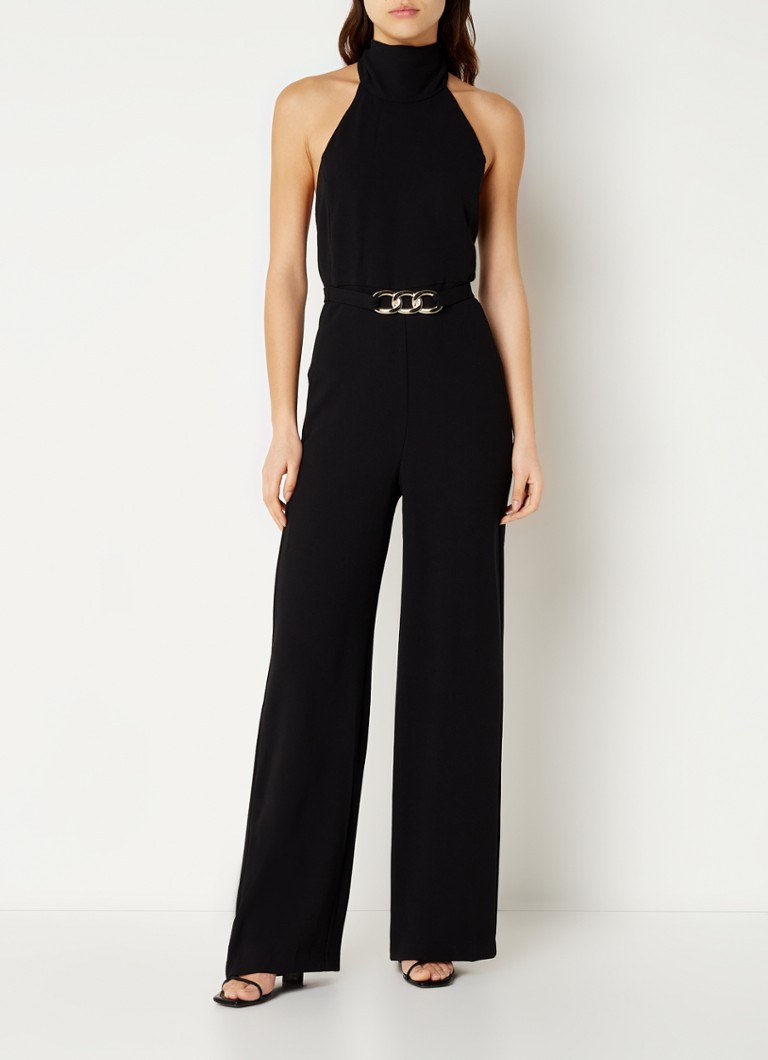Mango Cuca loose fit jumpsuit met ceintuur • Zwart • de Bijenkorf