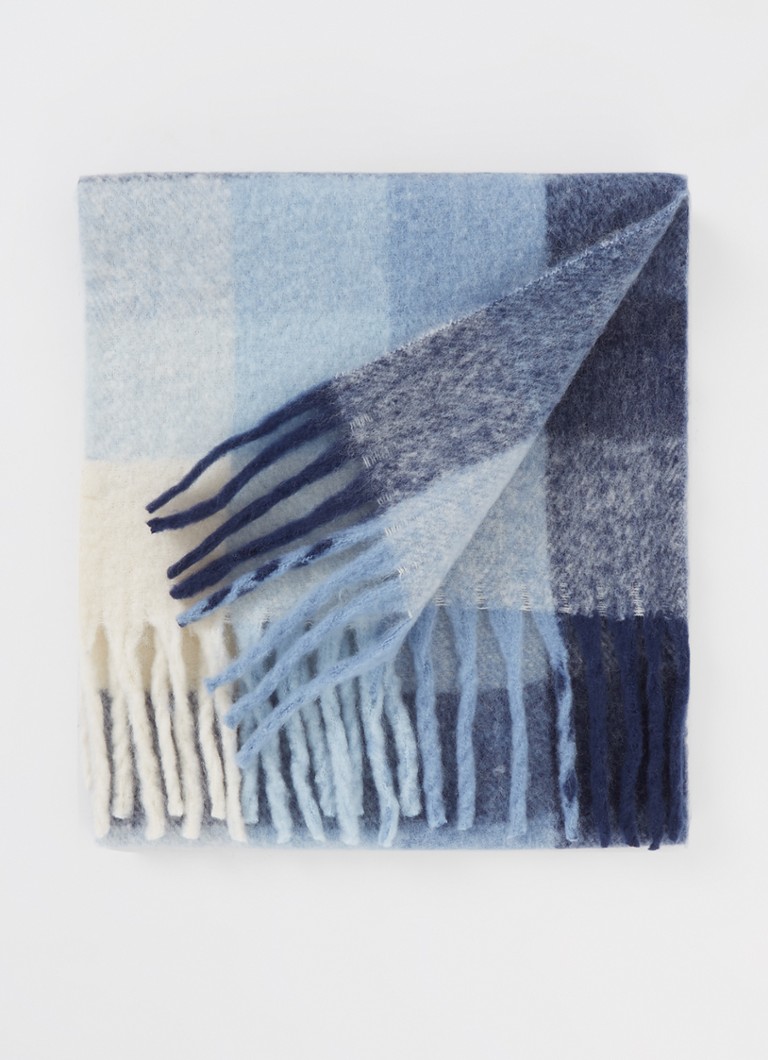 MANGO - Elle sjaal in wolblend 200 x 50 cm - Lichtblauw