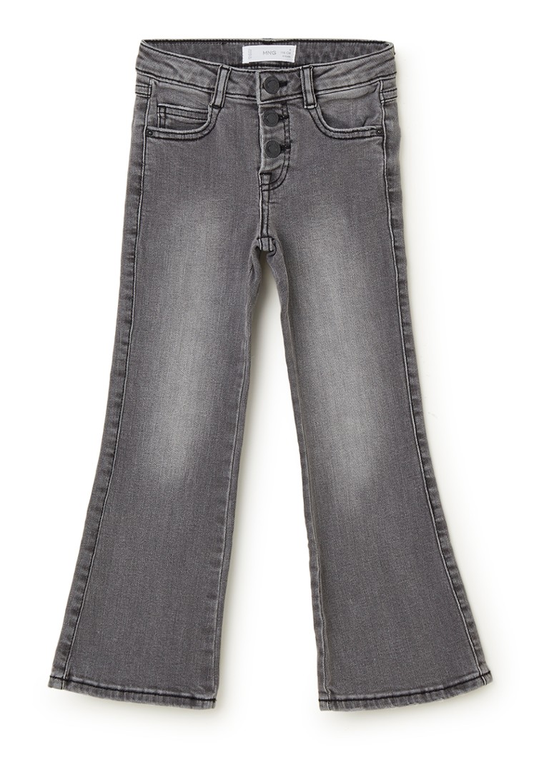 MANGO - Flared fit jeans met stretch - Grijs