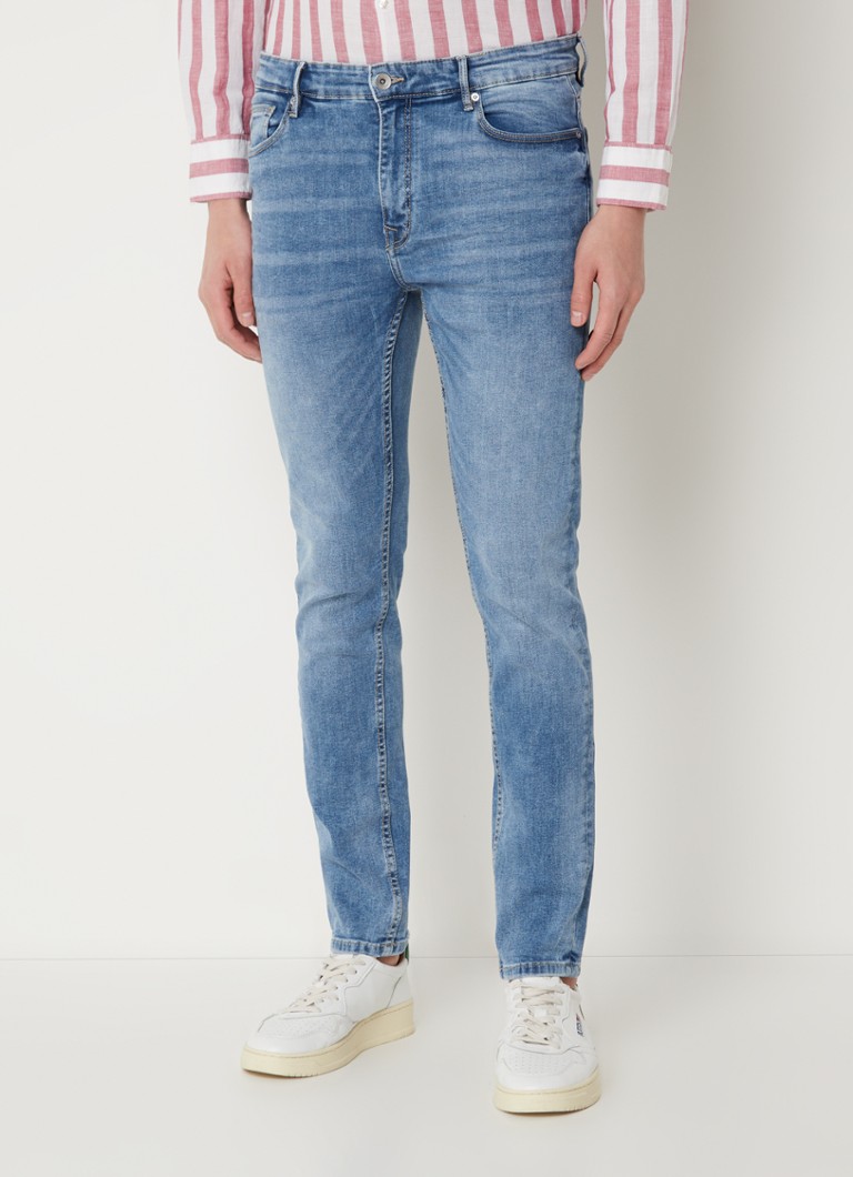 MANGO - Jude skinny jeans met medium wassing - Blauw