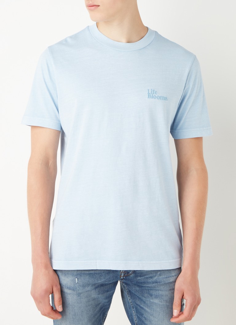MANGO - Lifegd T-shirt met borduring - Lichtblauw