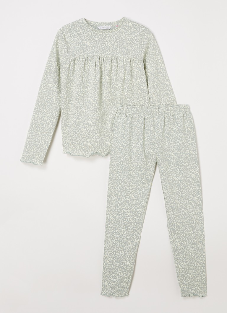 MANGO - Lili pyjamaset met bloemenprint - Mint