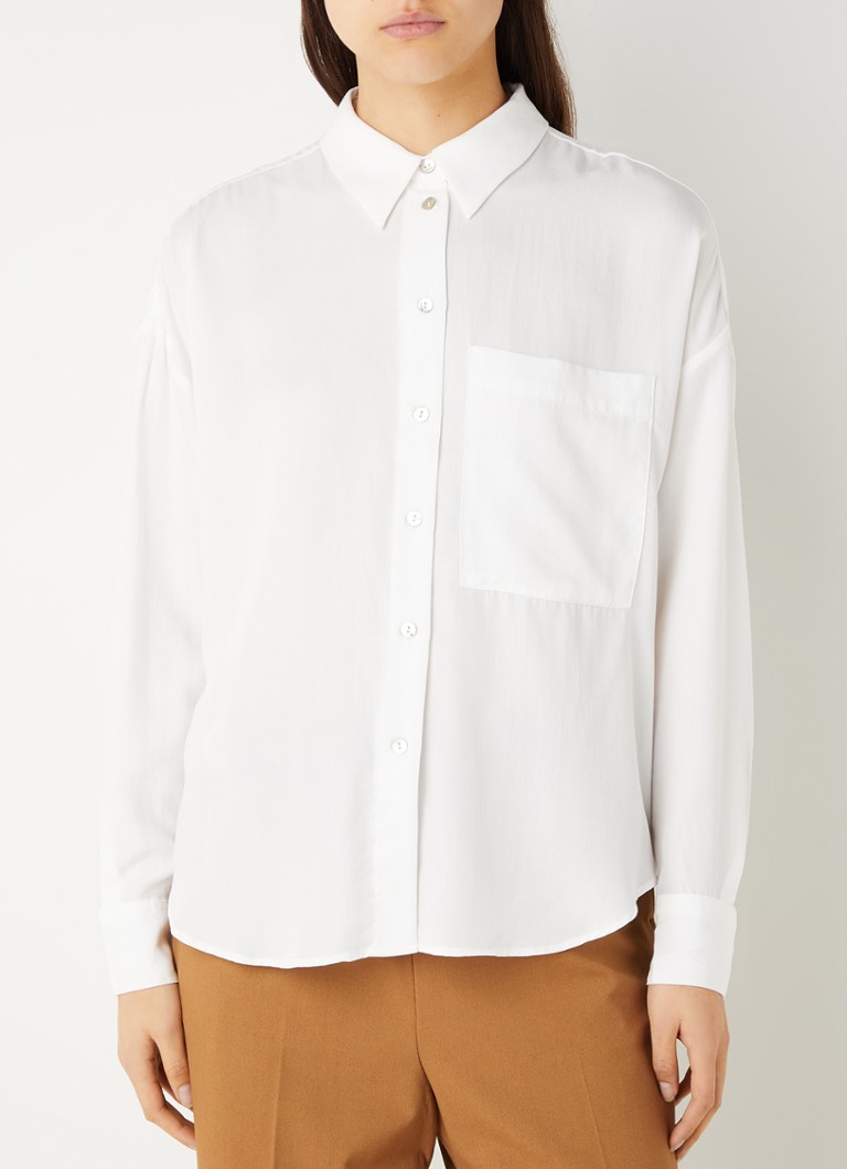 MANGO - Lima blouse met borstzak - Wit