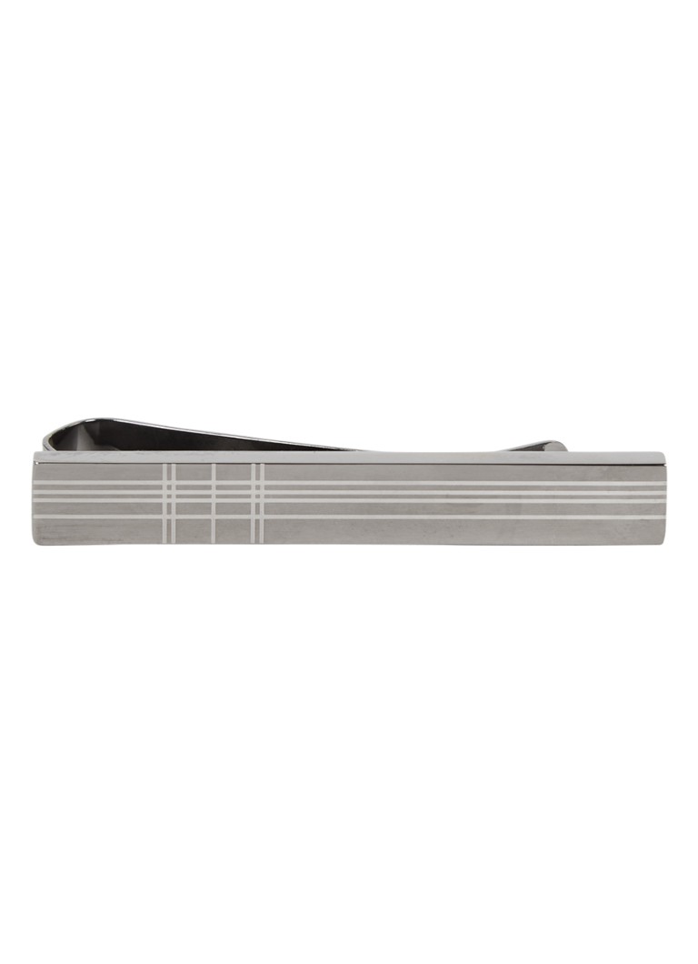 MANGO - Lines dasspeld met streepdetail - Zilver