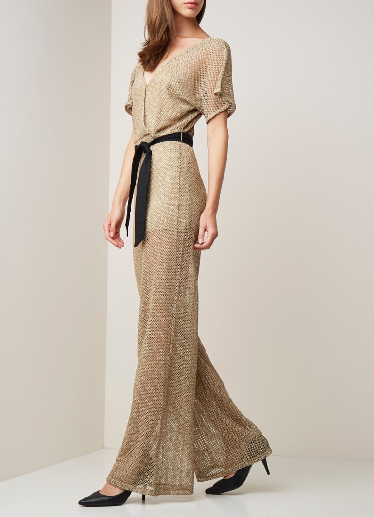 MANGO - Marisa jumpsuit met strikceintuur - Camel