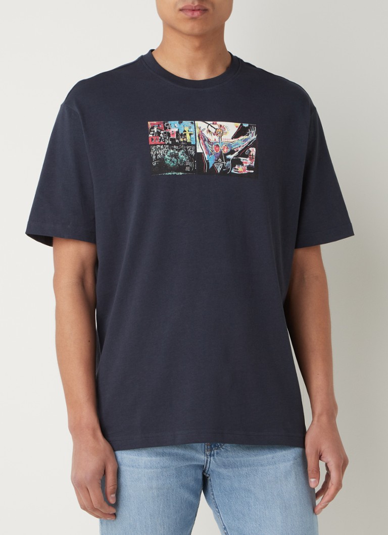 MANGO - Michel T-shirt met print - Donkerblauw