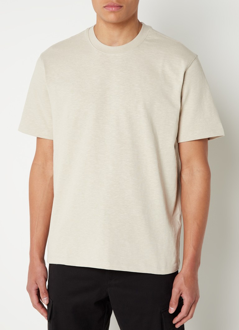 MANGO - Molina T-shirt met ronde hals  - Lichtbruin