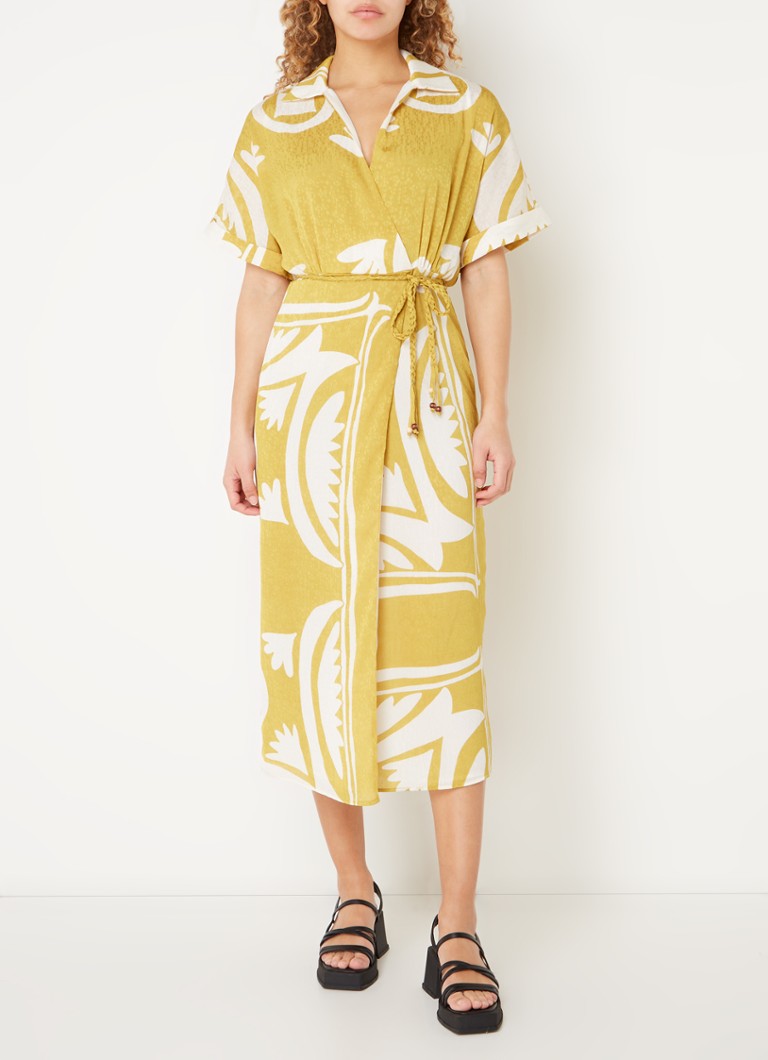 Mango Olivia Midi Wikkeljurk Met Strikceintuur En Bloemenprint