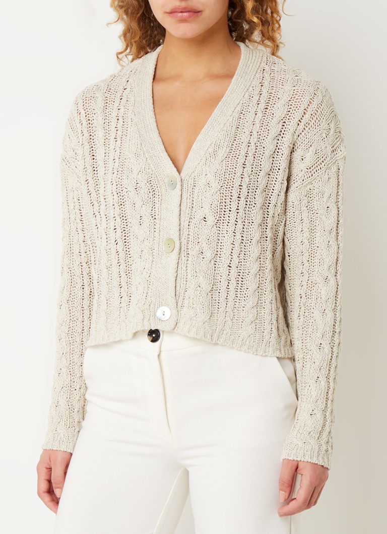 Essentials Cardigan court à col en V pour femme, coupe décontractée, expresso, taille XL