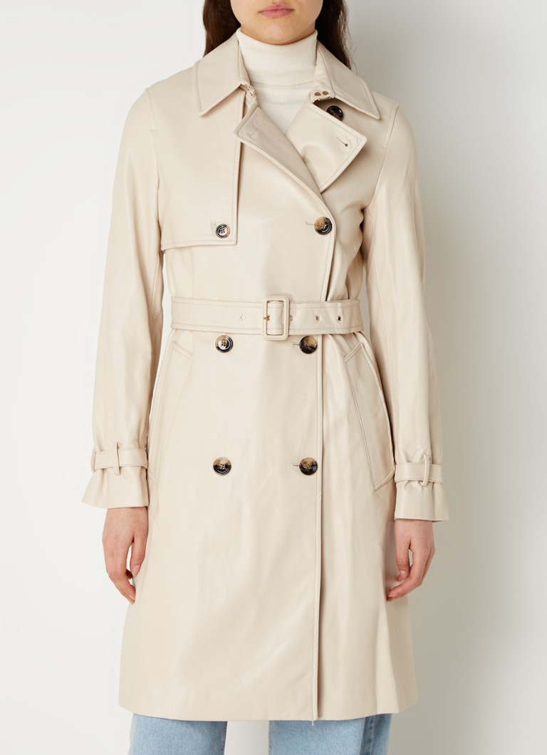 Mango Polanapu mantel met ceintuur en steekzakken • Gebroken wit • de Bijenkorf