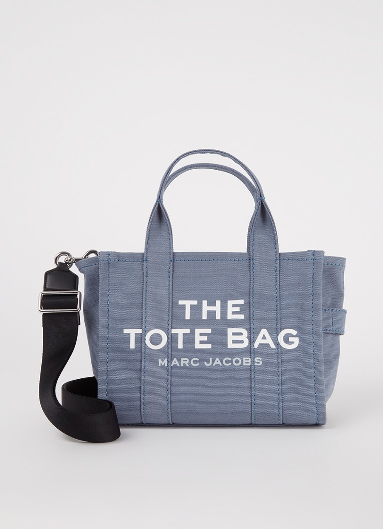 Marc Jacobs The Jacquard Mini XS Tote Bag handtas met logo • Staalblauw