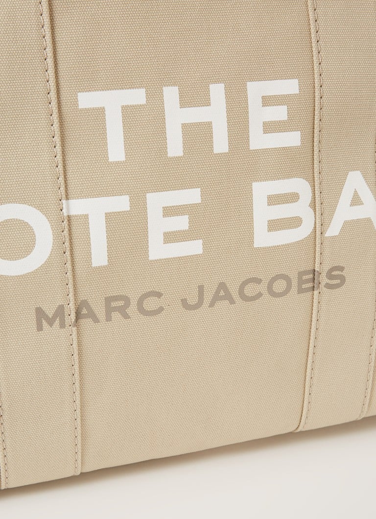Marc Jacobs The Large Tote shopper van canvas met logoprint • Beige • de Bijenkorf