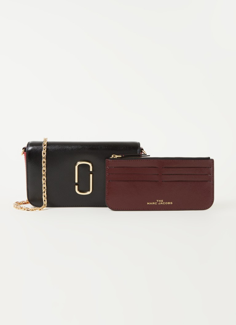 Marc Jacobs The Snapshot crossbodytas van leer met afneembare schouderriem • Zwart • de Bijenkorf